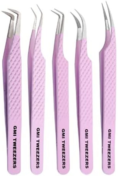 GMI TWEEZERS ملقط رموش ذو طرف من الألياف لتركيب الرموش الاصطناعية، ملقط احترافي