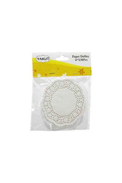 YAKUT -11053 Bardak Altı Örtüsü ÇAP:10CM 50 Adet 4" Dantelli Kağıt