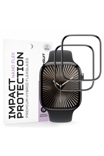 Techsuit Νάνο Φλεξ (σετ 2 τεμαχίων) Apple Watch 10 42mm / 11 42mm Μαύρο