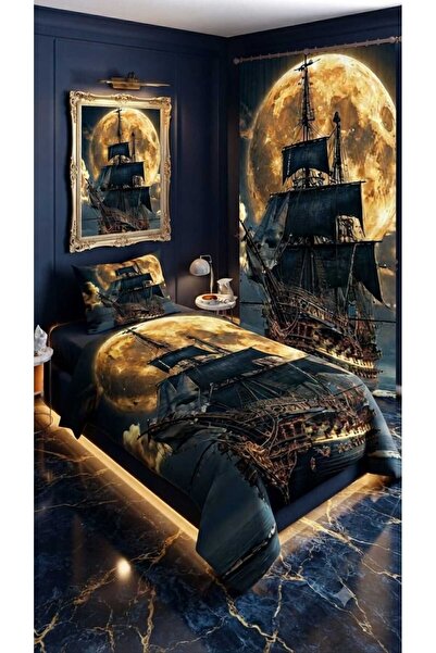 Elmas Dizayn 280*240 Cm. Special Design Single Bedding Set with Background Cu...