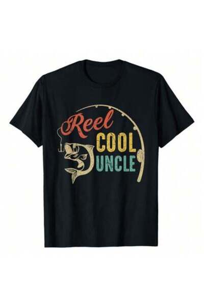 k222 Father's Day Shirt Vintage Fishing Reel Cool Uncle T-Shirt, 220g Pure Co...