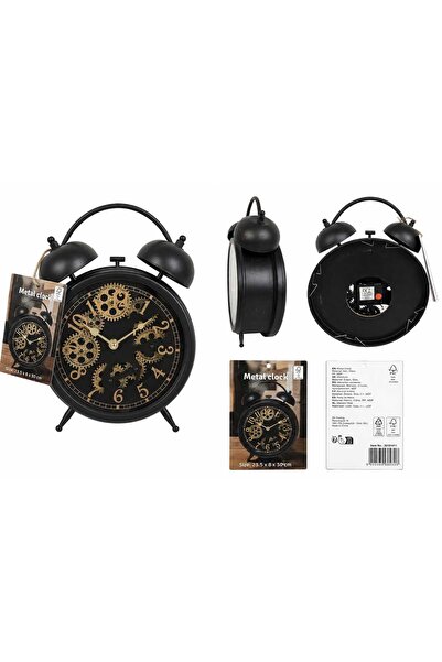 Zd Trading Ceas de masa Metal Clock, Quartz, Metal/Sticla, Stil Vintage Steam...