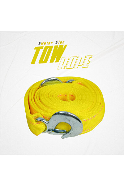 FAJ TR-5000H 5 Ton 5M Heavy Duty Tow Rope Recovery Strap with Hooks & Carry B...