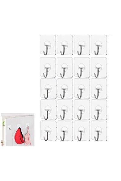 STARSTAR 20 self-adhesive, waterproof, nail-free, transparent hooks