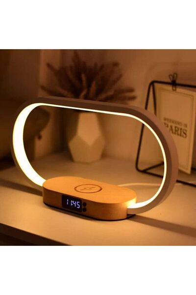 STARSTAR Bedside lamp with 10W wireless charger clock.