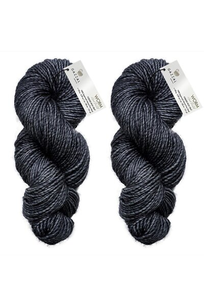 Gazzal Worm 3847, Hand-Dyed, 100% Australian Merino Wool Knitting Yarn, 2 Skeins