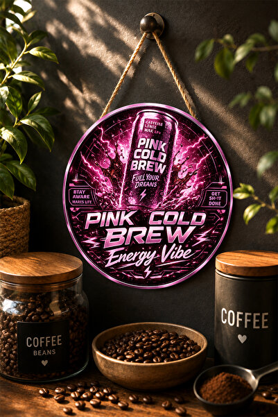 Mayeka Ružičasta Cold Brew Energy Vibe Ružičasta Kutija Kafa Okrugli MDF Stol