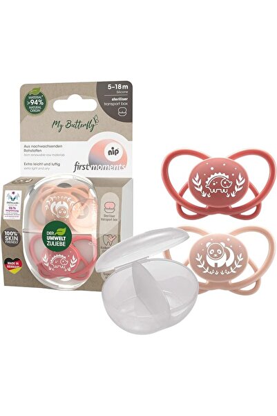 Nip Butterfly Orthodontic Soother with Sterilizer Case, 5-18M,2pcs,Pink,Baby ...