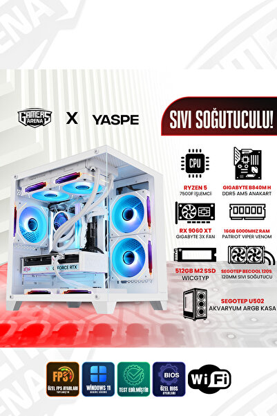 Gamers Arena YASPE RX9060XT AMD RYZEN 5 7500F 16 GB DDR5 RAM 512 GB M2 SSD 65...