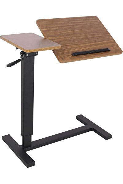 WISFOR Hidden Wheels Table: Extra Large 80 x 40 cm Adjustable C-Shaped Swivel...