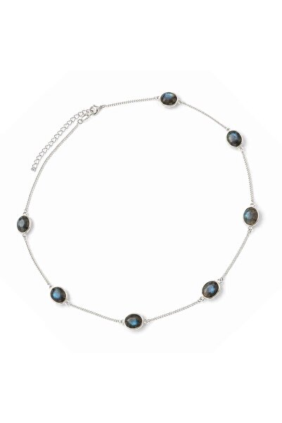 craftmystic 925 silver necklace with faceted oval labradorite - protection an...