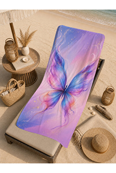 Evmila Bohemian Fuchsia Golden Starry Sky Patterned 70X150 Beach Towel - Digi...