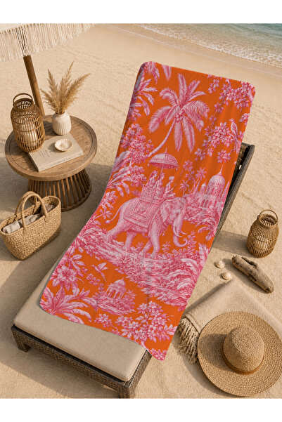 Evmila Toală de plajă 70x150 cu model Toile de Jouy Safari Animals - Prosop d...