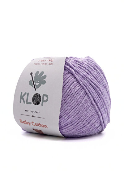 KLOP Amigurumi Punch İpi Yumuşak Pamuklu Baby Soft Cotton 50 gr 130 mt Lila