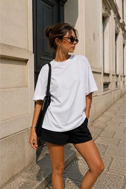 Miss Tricou Suprem oversize cu guler rotund