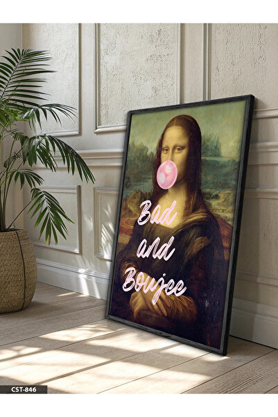 Evinemoda Mona Lisa Collage One Piece Wooden Framed Painting