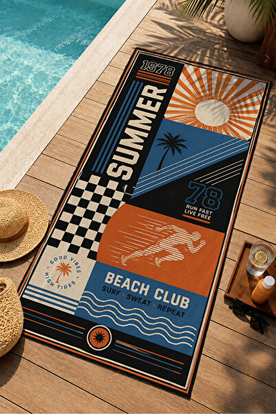 Evmila Retro letnji surf plažni klub, peškir za plažu sa uzorkom 70x150 - dig...