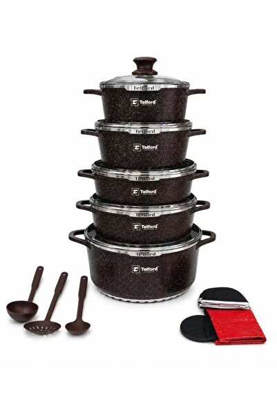 DubaiGallery Telford 17 PCS Non-Stick Cookware Set TGC-17M – Eco-Friendly Gra...