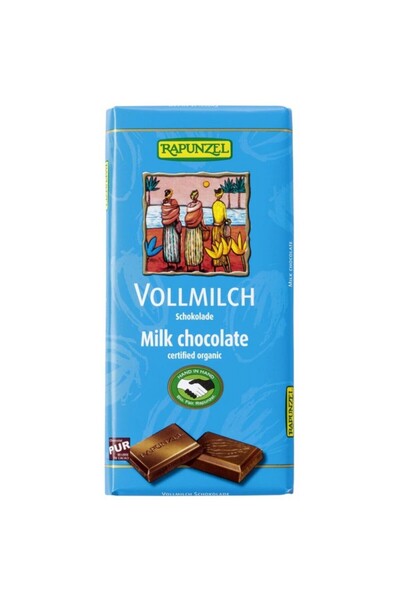 Rapunzel Ciocolată organică cu lapte integral, 100g