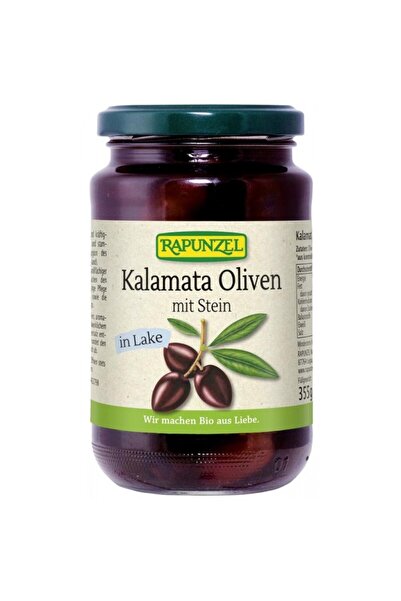 Rapunzel Măsline violete Kalamata cu sâmburi în saramură organică, 355g