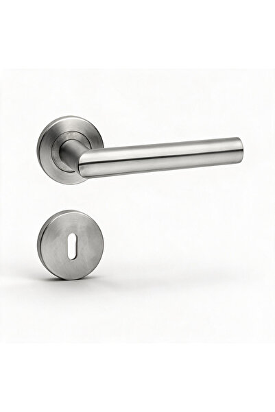 Nobel Deluxe Door Handle with Inox Circle Badge, Stainless Steel, (Set), Room