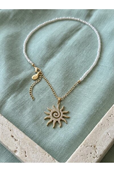 ILSA & Zircon Stone Sun Pendant Necklace