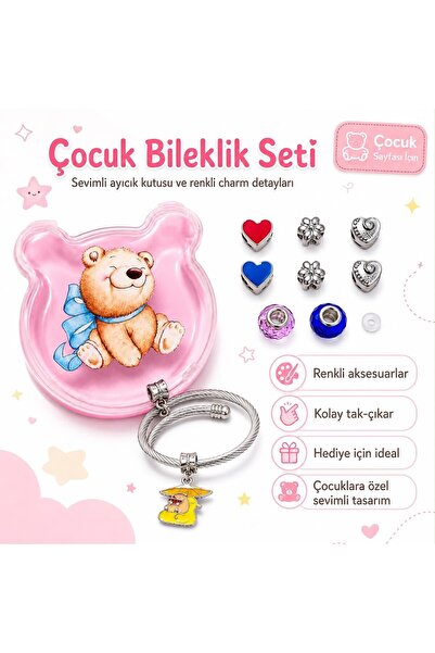 Shopfocus 12-Piece Special Boxed Figured Teddy Bear Cute Bracelet Accessory S...