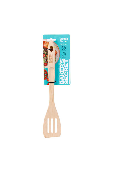 Alista Home Beech wood kitchen spatula with slots Baker's Secret 33cm, wood c...