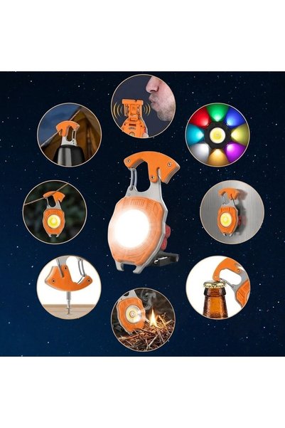 Genel Markalar BUFFER® 7 Fonksiyonlu Şarjlı LED El Feneri Çakmaklı Mıknatıslı...