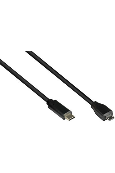 Good Connections Καλώδιο USB 2.0 USB Type-C Αρσενικό - Micro USB-A PD Μαύρο 1μ