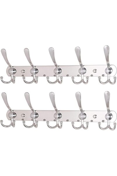 GENERAL Dseap Coat Rack Wall Mounted - 5 Tri Hooks, Heavy Duty, Stainless Ste...