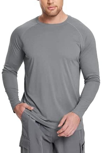 BALEAF Men's Sun Protection Shirts UV SPF UPF 50+ Long Sleeve Rash Guard Fish...