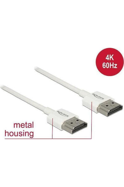 DELOCK Καλώδιο HDMI 2.0 Premium Υψηλής Ταχύτητας 4K 60Hz HDR HDMI Αρσενικό - ...