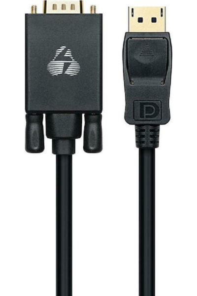 POWERTECH Καλώδιο DisplayPort αρσενικό - VGA αρσενικό 1.8μ Μαύρο (CAB-DP056)