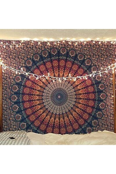 Bless International Indian Hippie Bohemian Psychedelic Peacock Mandala Wall H...