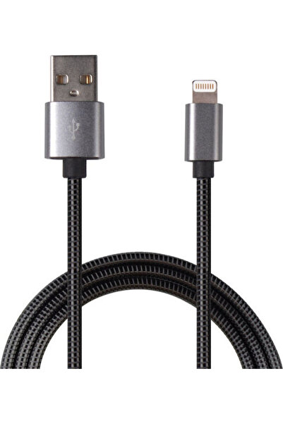 2go Πλεγμένο καλώδιο USB-A σε Lightning Μαύρο 1μ (795810)
