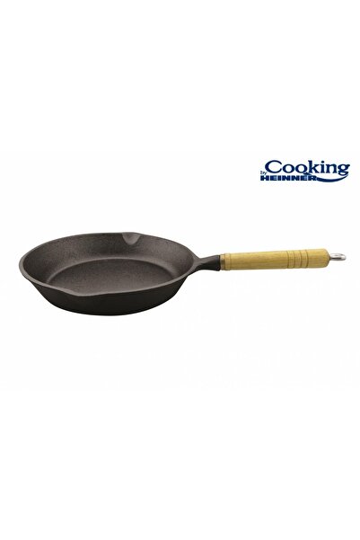 Heinner Cast Iron Frying Pan 23 cm with Wooden Handle, Gift Box