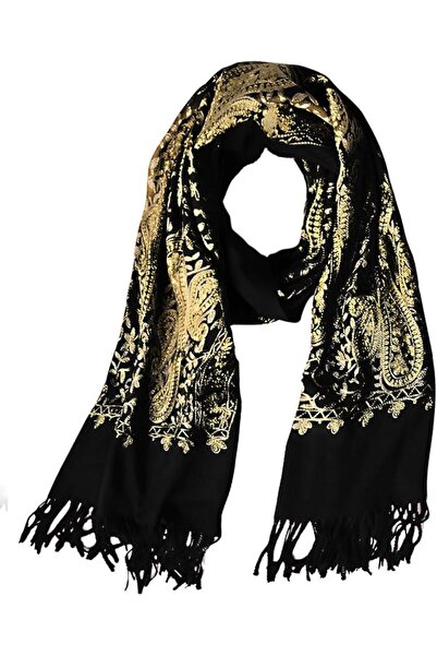 Urban CoCo Women's Embroidered Oversize Tassel Shawl Scarf