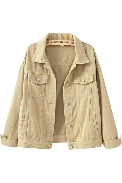 GENERAL ebossy womens Women Candy Color Long Sleeve Loose Denim Jacket Long S...