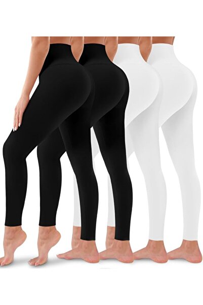 Bluemaple 4 Pack Leggings for Women Butt Lift High Waisted Tummy Control No S...