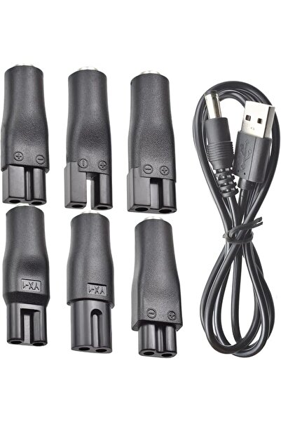 BOEEA مجموعة من 7 كابلات طاقة وشاحن USB 5 فولت لمجموعة متنوعة من ماكينات قص ا...