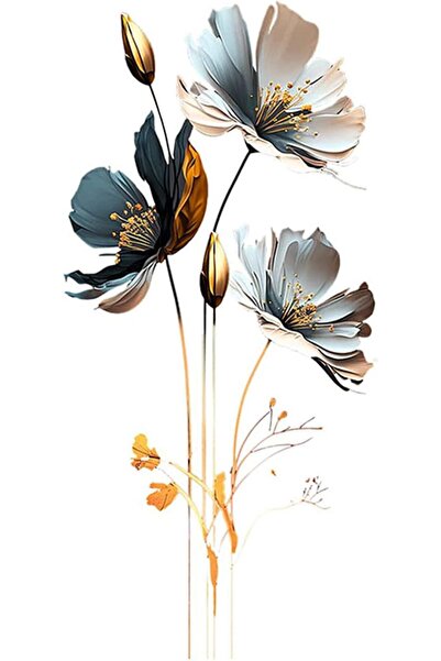 GENERAL Large White Flower Wall Stickers, 50"x74" Removable DIY Romantic Cher...