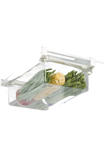 GENERAL Small Storage Bins Transparent Plastic Refrigerator Organizer Storage...