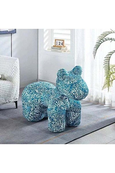 DubaiGallery Luxury Designer Style Bear Ottoman Stool Plush Animal Footrest S...
