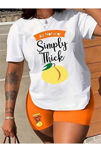 23ERVA Women's Simply Thick Peach Design, Pure Cotton T-Shirt, Summer Outfit,...