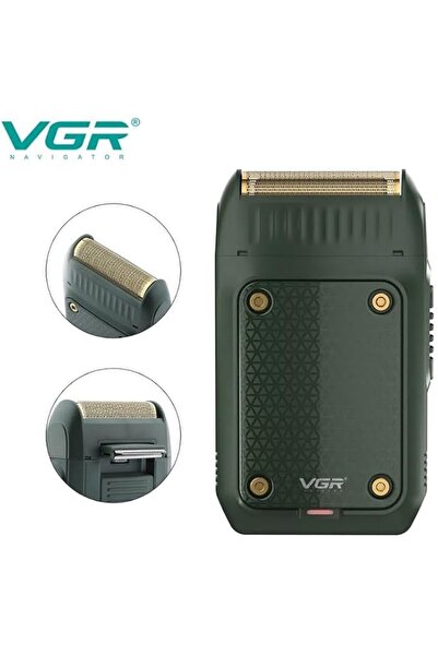 VGR ماكينة حلاقة كهربائية احترافية فائقة النحافة V-353 - ماكينة حلاقة قابلة لإعادة الشحن للعناية بالوجه وتشذيب اللحية