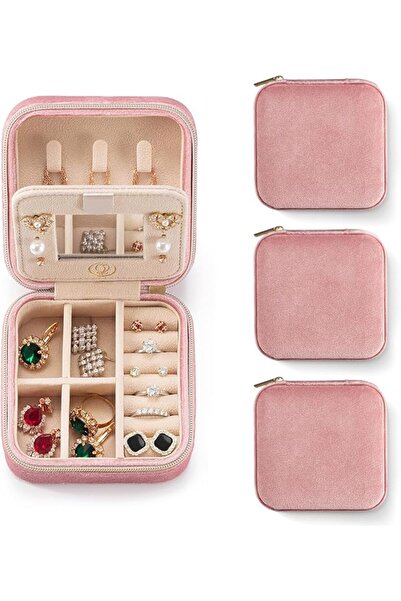 GENERAL ZPROW Plush Velvet Travel Jewelry Case, Organizer, Box, Small Case fo...