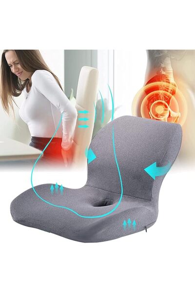 DMG TECH Seat Cushion & Lumbar Support Pillow, DMG Memory Foam Office Chair C...