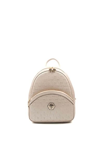 Silver Polo Beige - S.Bej Logo Women's Backpack Sp945