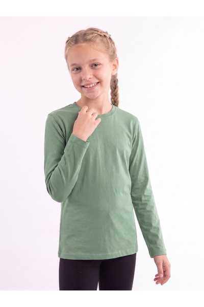 panios kids Kız Çocuk Basic Düz Renk Uzun Kollu Sweatshirt